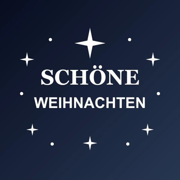 Flache Motivansicht: Schöne Weihnachten mit Sternen in Weiß